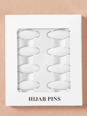 8pcs White Solid Scarf Pin