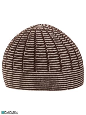 Brown Striped Turkish Kufi Hat – Brown